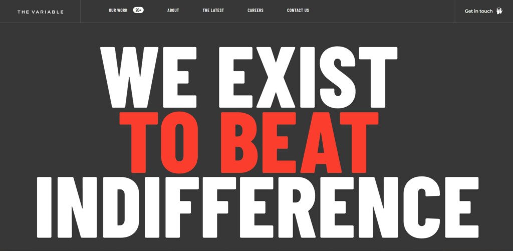 Large Text "We Exist to Beat Indifference"