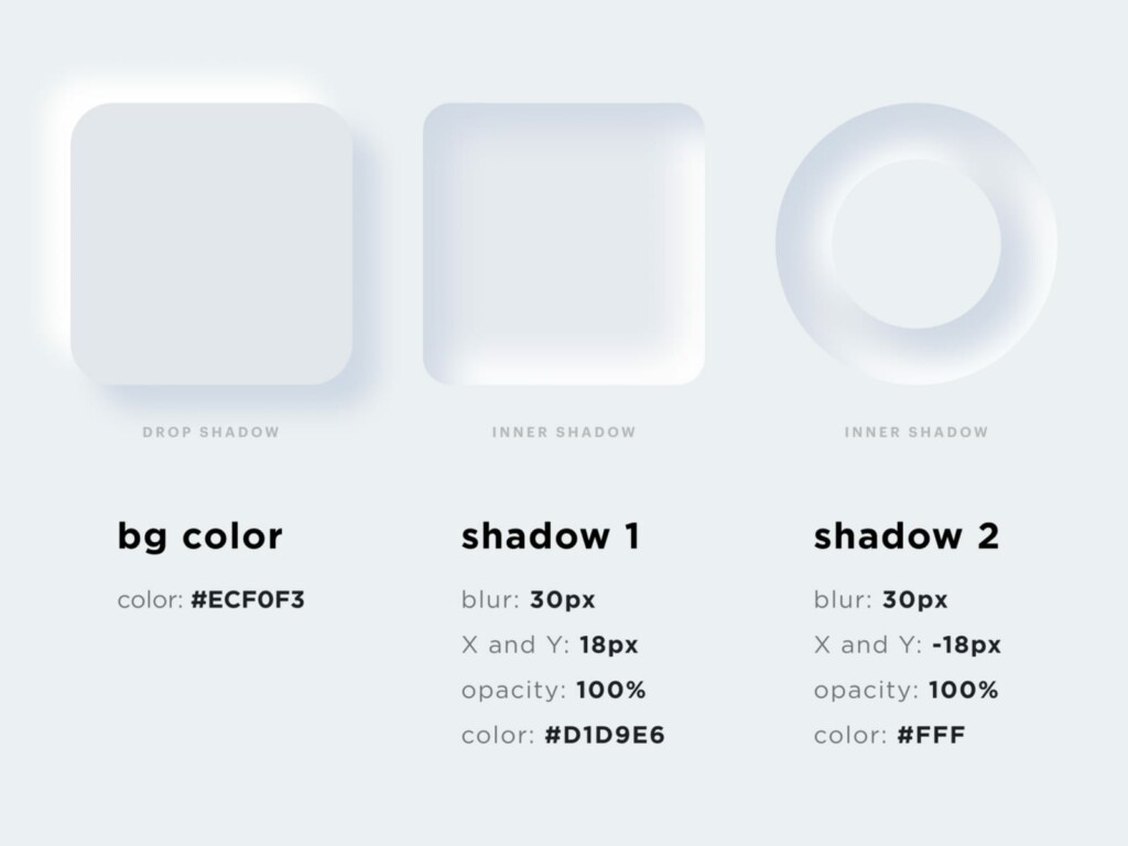 Neumorphic or soft UI