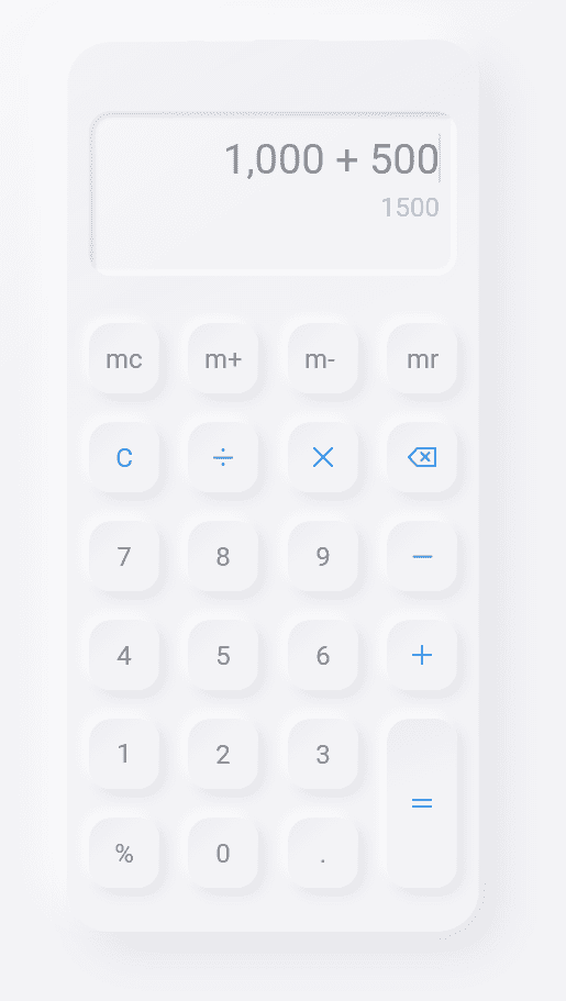 Neumorphism web design Style Calculator