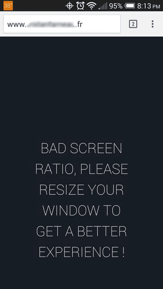 bad screen size ratio error message