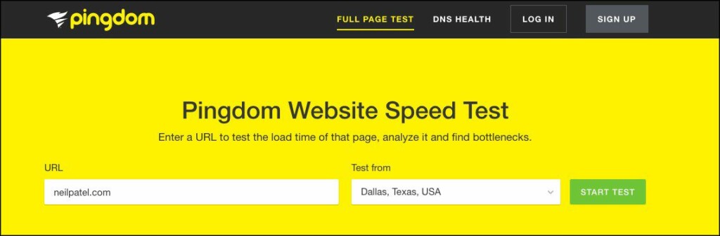 Pingdom Website speed test