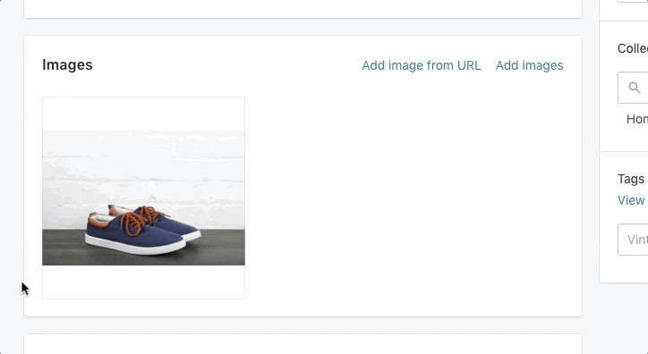 alt text animation of a user entering alt text on an image of low rise shoes.
