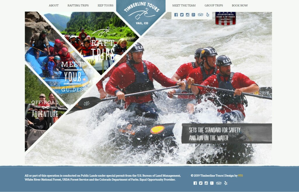 Timberline Tours website example