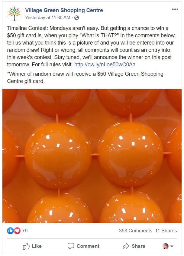 facebook contest post with image