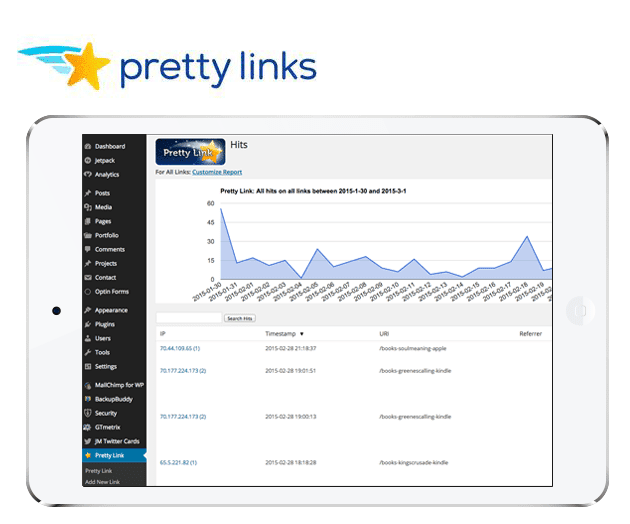 pretty links line graph example