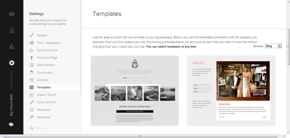 squarespace template example