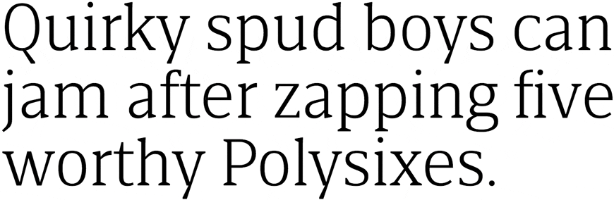 Open format type animation showing how you can change the size of the serifs on the font