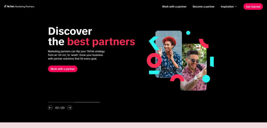 TikTok Partners Homepage