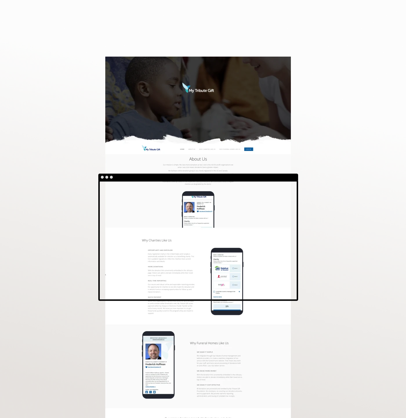 My Tribute Gift Website digital design and development